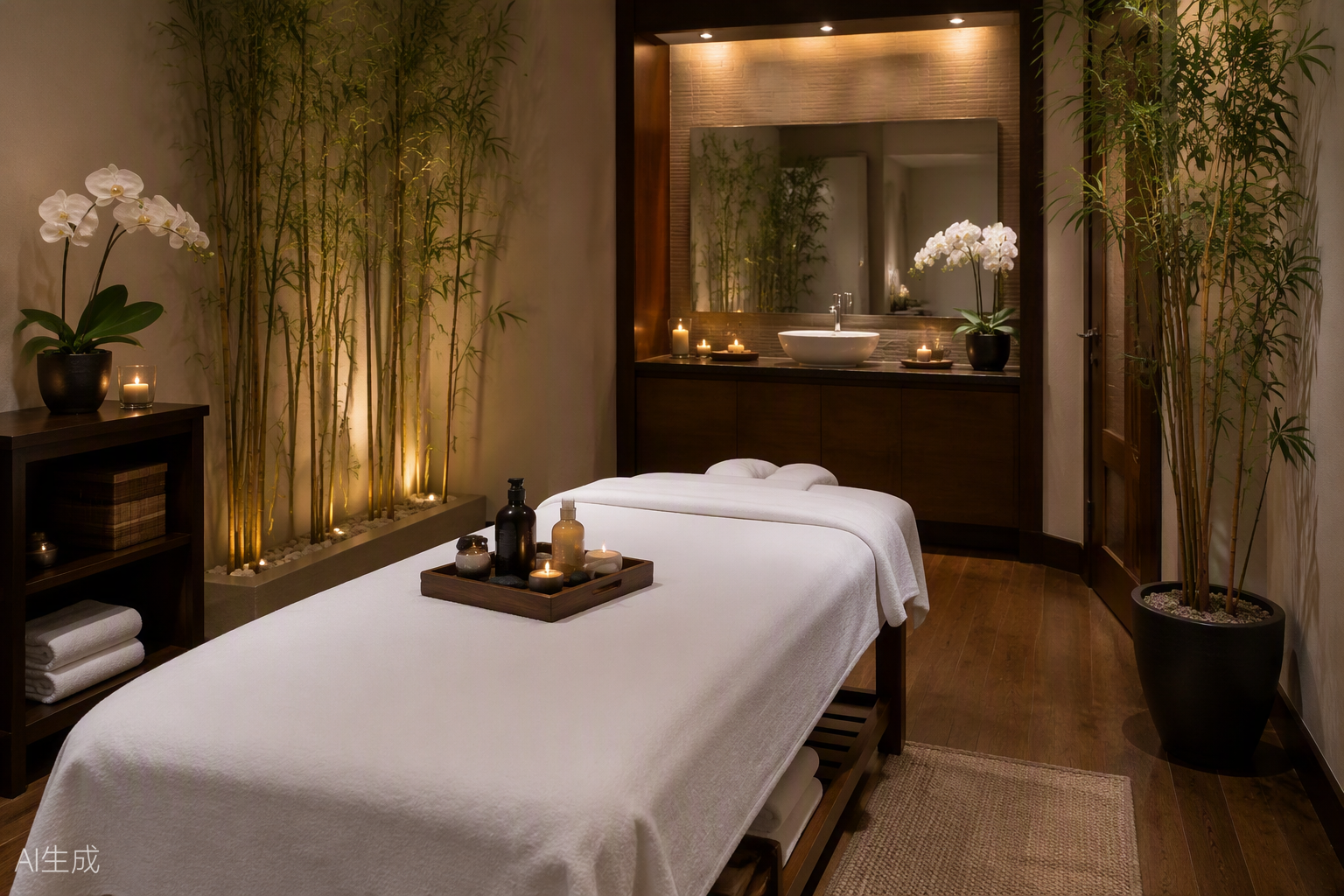 Clean and professional massage therapy treatment room